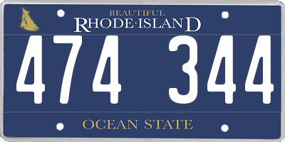 RI license plate 474344