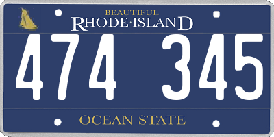 RI license plate 474345