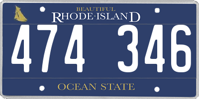 RI license plate 474346