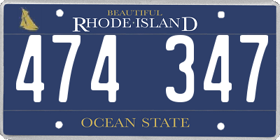 RI license plate 474347