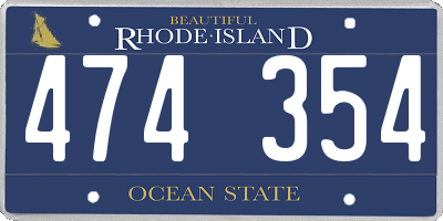 RI license plate 474354