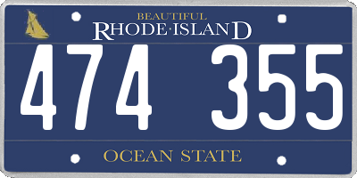 RI license plate 474355