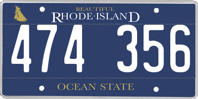 RI license plate 474356