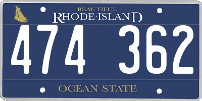 RI license plate 474362