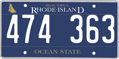 RI license plate 474363
