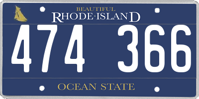 RI license plate 474366