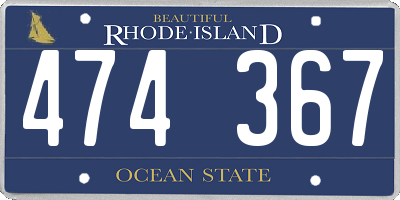 RI license plate 474367