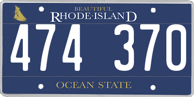 RI license plate 474370