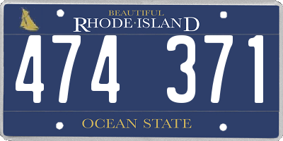 RI license plate 474371