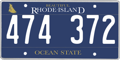RI license plate 474372