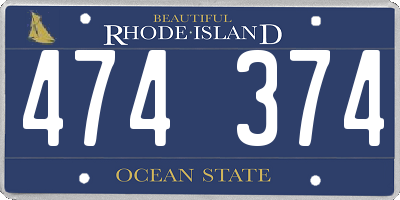 RI license plate 474374