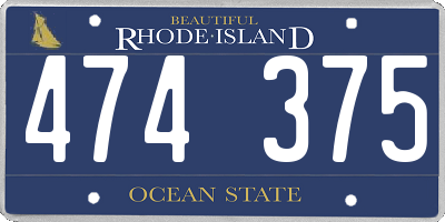 RI license plate 474375