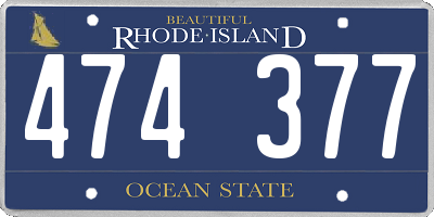 RI license plate 474377