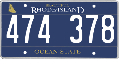 RI license plate 474378
