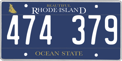 RI license plate 474379