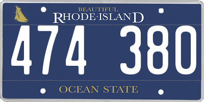 RI license plate 474380