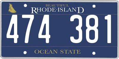 RI license plate 474381