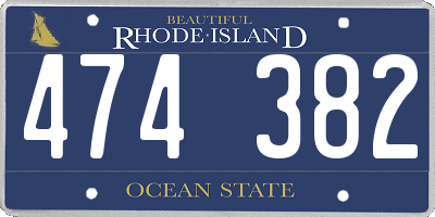 RI license plate 474382