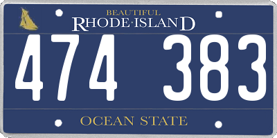 RI license plate 474383