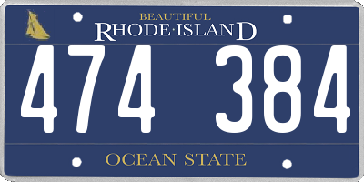 RI license plate 474384