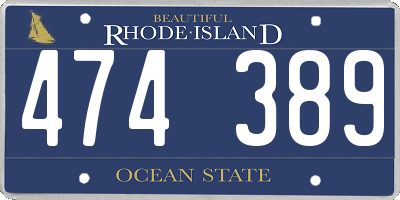 RI license plate 474389