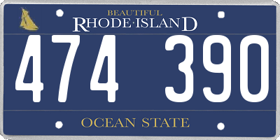 RI license plate 474390