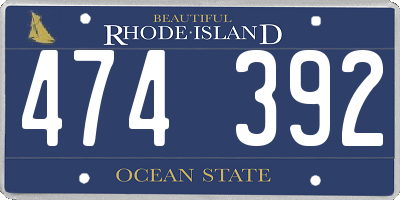 RI license plate 474392