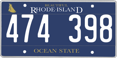 RI license plate 474398