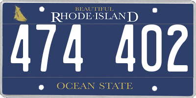 RI license plate 474402