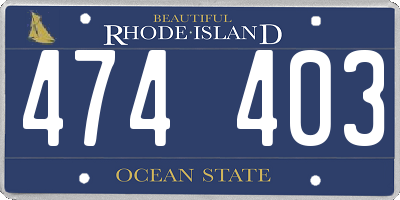 RI license plate 474403