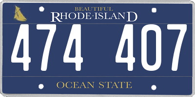 RI license plate 474407