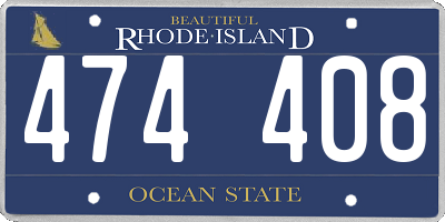 RI license plate 474408