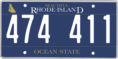 RI license plate 474411