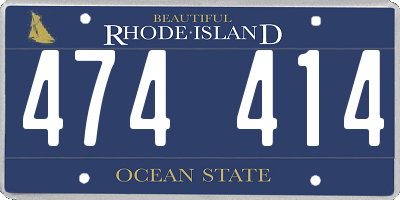 RI license plate 474414