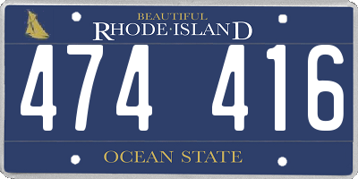 RI license plate 474416