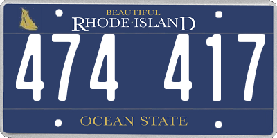RI license plate 474417