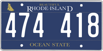 RI license plate 474418