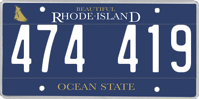 RI license plate 474419
