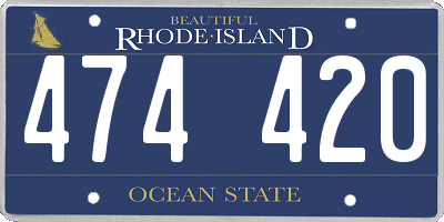 RI license plate 474420