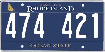 RI license plate 474421