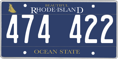 RI license plate 474422
