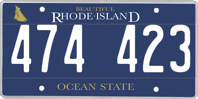 RI license plate 474423