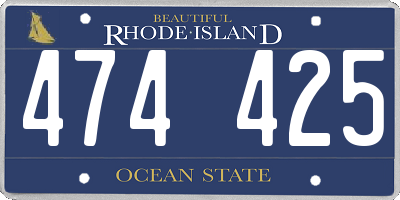 RI license plate 474425