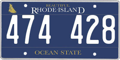 RI license plate 474428