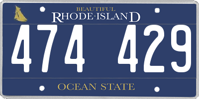 RI license plate 474429