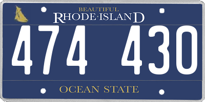 RI license plate 474430