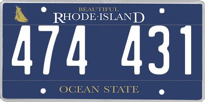 RI license plate 474431