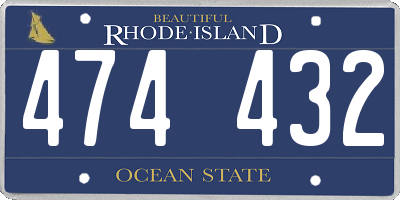 RI license plate 474432