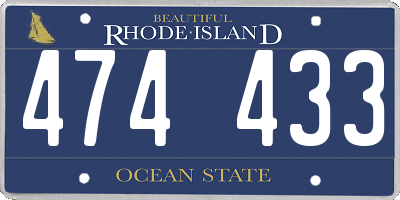 RI license plate 474433
