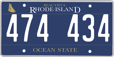 RI license plate 474434